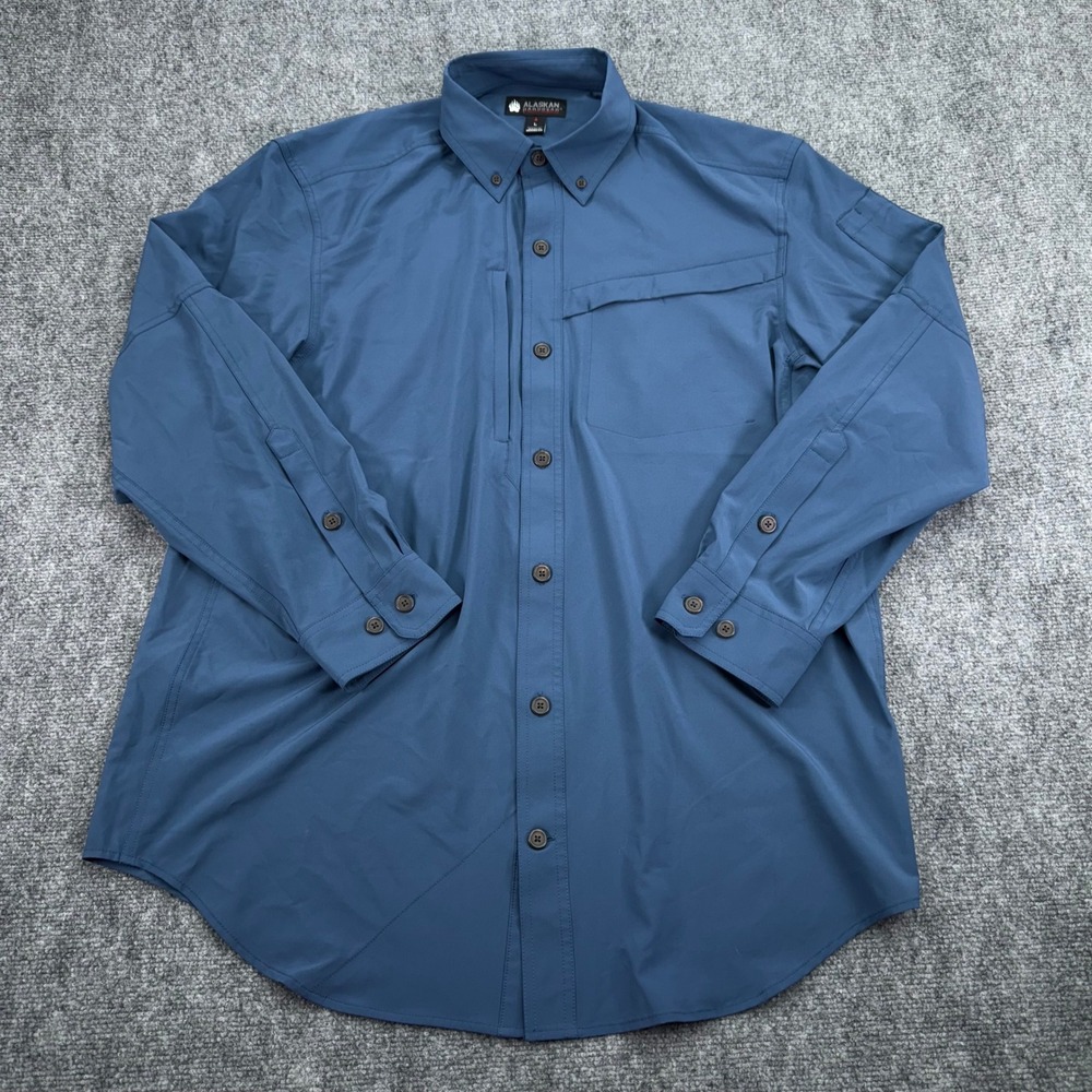 Alaskan Hardgear Shirt Mens Large Duluth Trading Roll Tab Button Down Vented‎